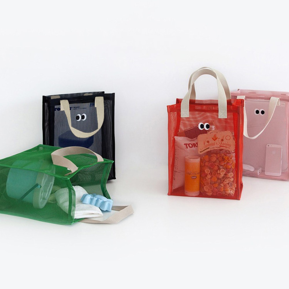 Tote Bag Beach - กระเป๋าชายหาดสำหรับฤดูร้อน ทำจากผ้าตาข่าย ความจุขนาดใหญ่ ลายพิมพ์รูปดวงตา กระเป๋าโท้ทผ้าดักโรน กระเป๋าสะพายไหล่สำหรับช้อปปิ้ง