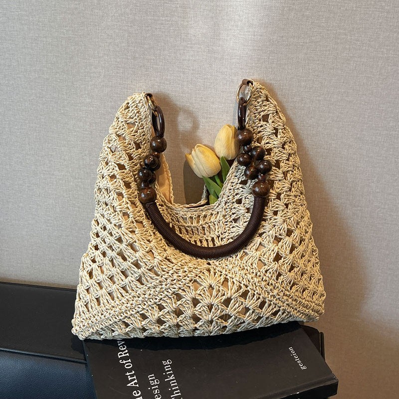 กระเป๋าสะพายไหล่สานจากฟางความจ - Tote Bag Beach บทวิจารณ์และราคา