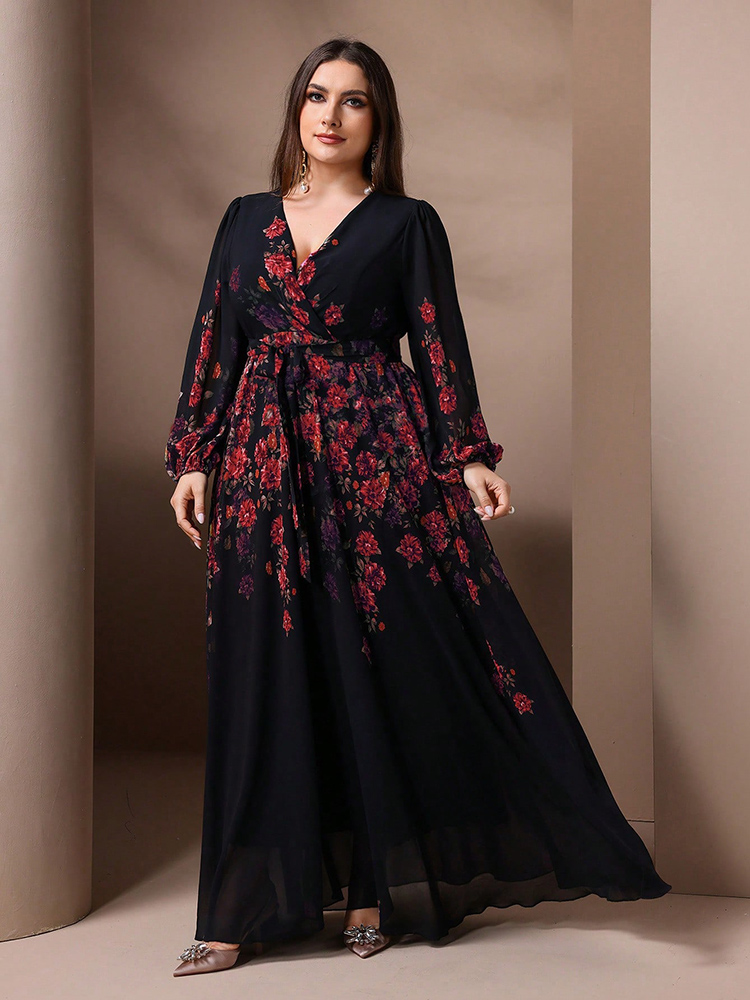 Toleen 2024ชุดแม็กซี่เดรสคอวี  - Romper Floral Print บทวิจารณ์และราคา